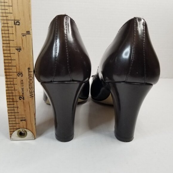 Circa Joan and David Brown Heels Pumps Academia Office Career Tassel Leather 8M - Picture 5 of 15